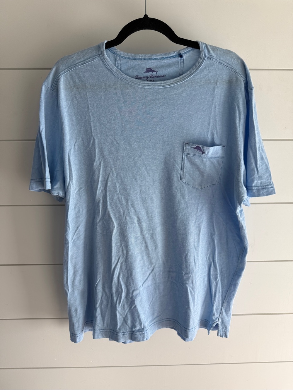 Tommy Bahama Men's Pale Blue Short Sleeve Pocket Tee